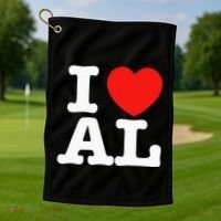 I Heart Alabama Love Golf Towel thumb 1