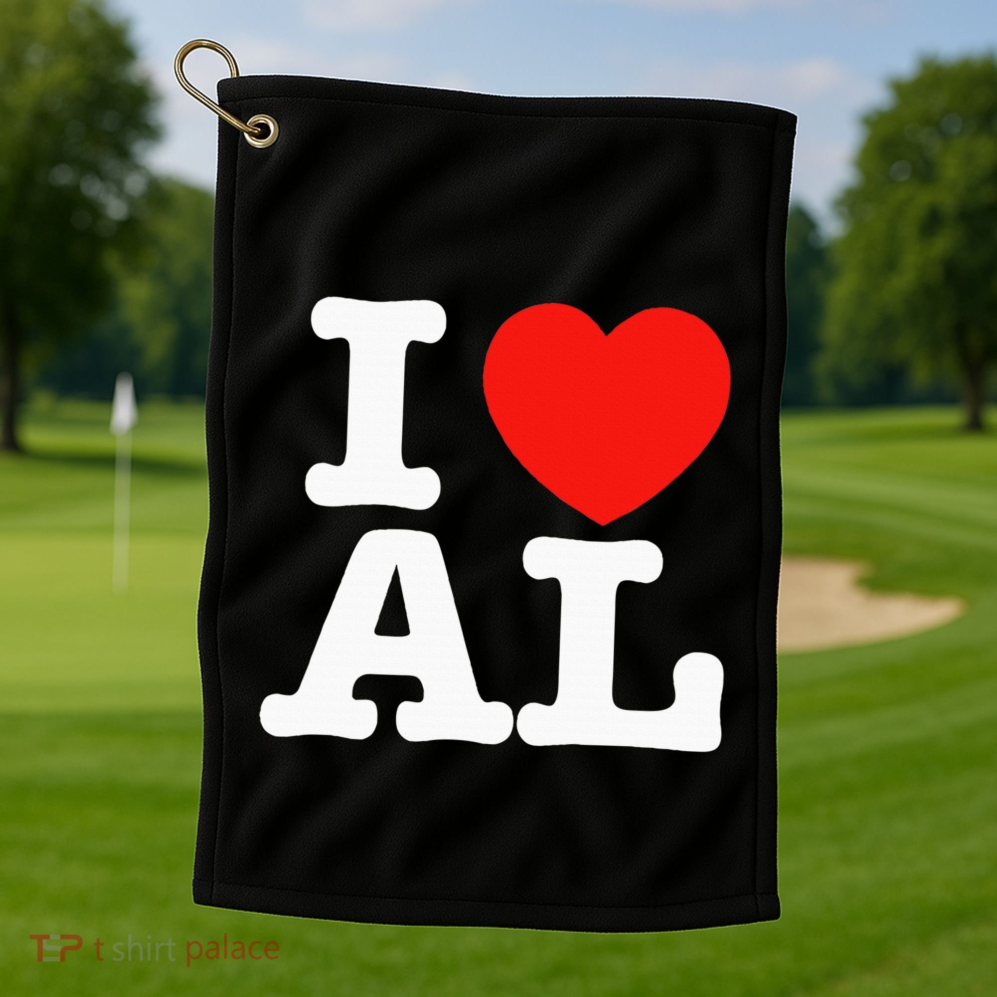 I Heart Alabama Love Golf Towel