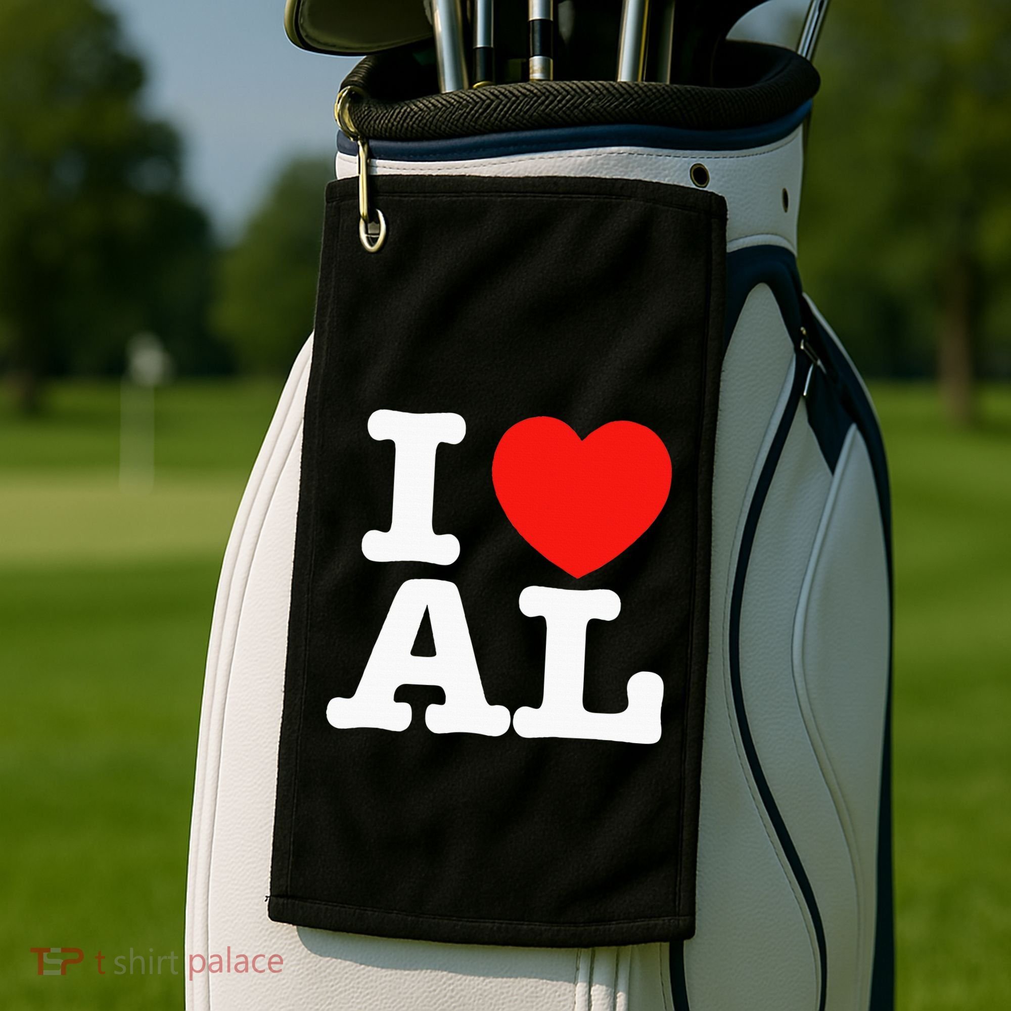 I Heart Alabama Love Golf Towel