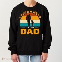 I Have A Hero I Call Him Dad Retro Sunset Women's Sweatshirt thumb 0