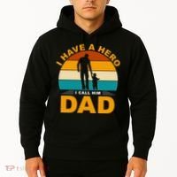 I Have A Hero I Call Him Dad Retro Sunset Hoodie thumb 2