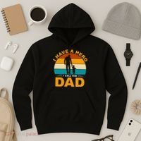 I Have A Hero I Call Him Dad Retro Sunset Hoodie thumb 3