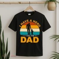 I Have A Hero I Call Him Dad Retro Sunset T-Shirt thumb 2