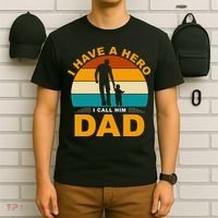I Have A Hero I Call Him Dad Retro Sunset T-Shirt thumb 6