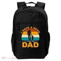 I Have A Hero I Call Him Dad Retro Sunset Backpack thumb 0