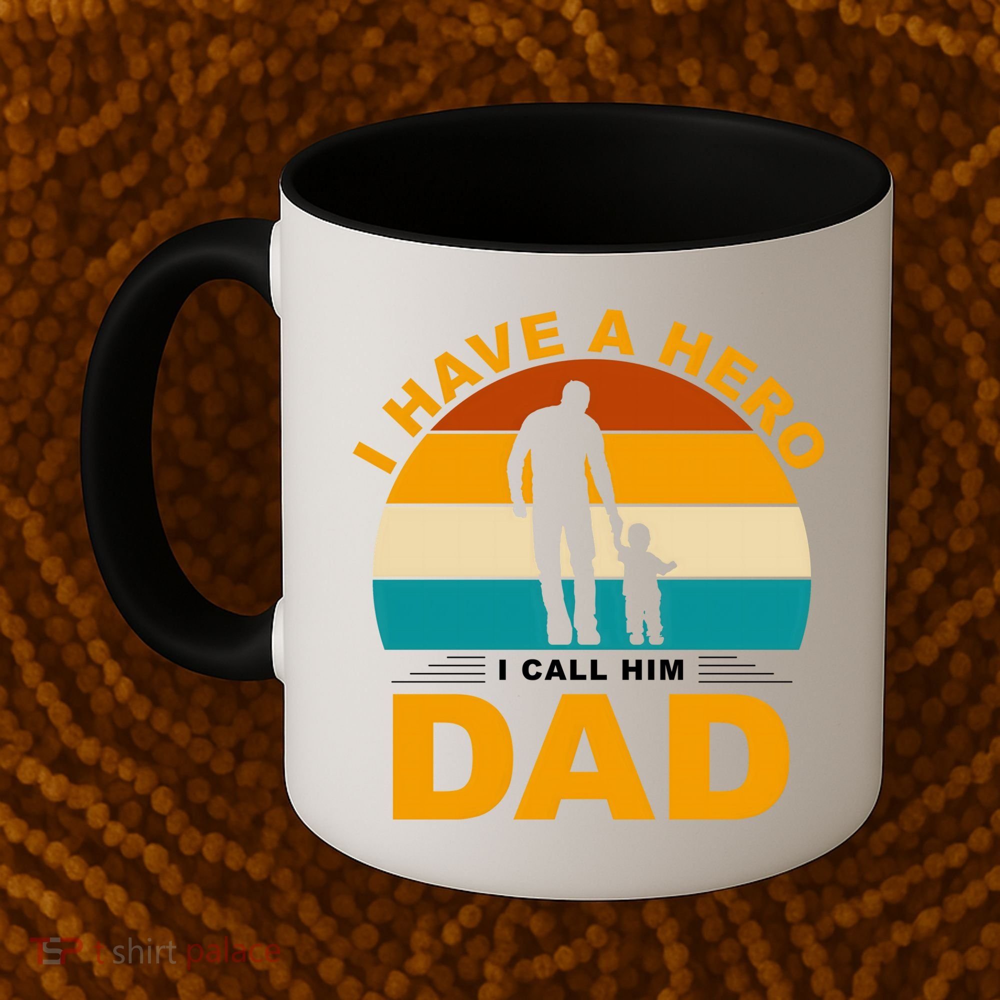 I Have A Hero I Call Him Dad Retro Sunset Coffee Mug