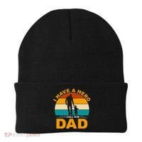 I Have A Hero I Call Him Dad Retro Sunset Beanie thumb 0