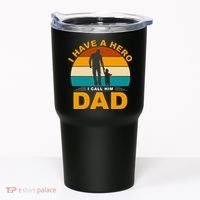 I Have A Hero I Call Him Dad Retro Sunset Tumbler thumb 0