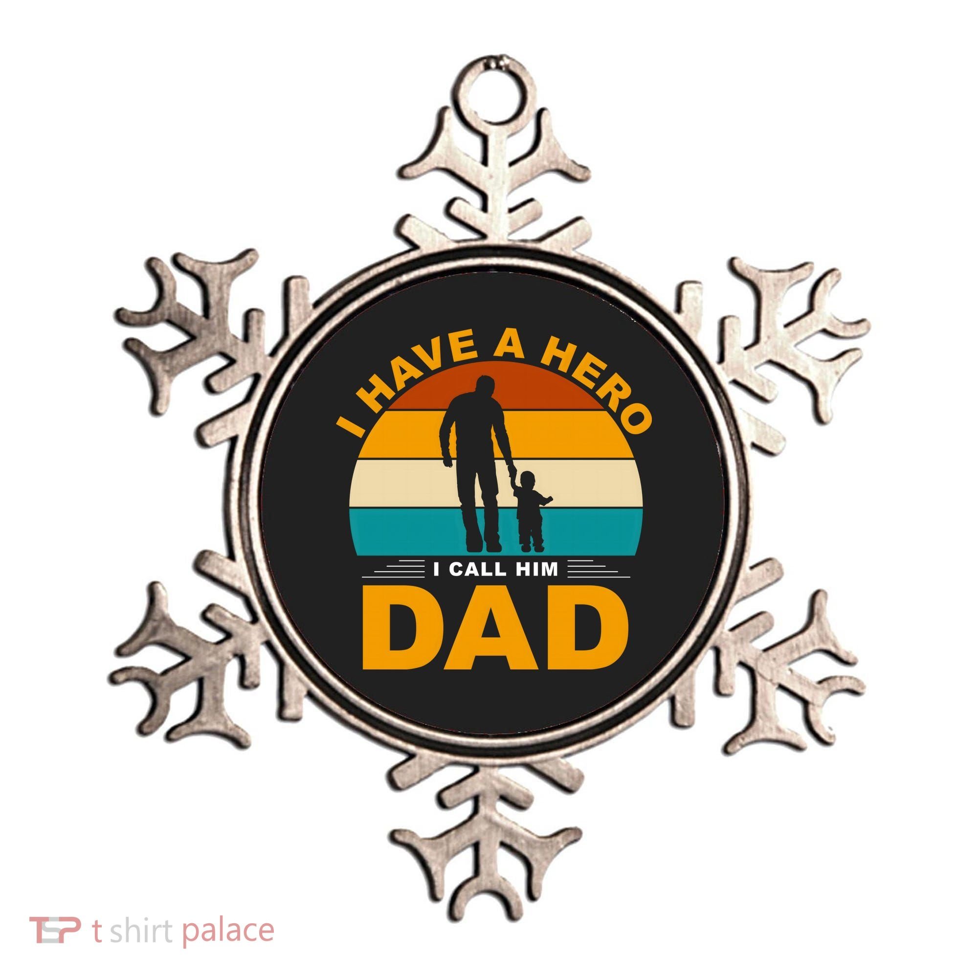 I Have A Hero I Call Him Dad Retro Sunset Ornament