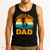 I Have A Hero I Call Him Dad Retro Sunset Tank Top thumb 3