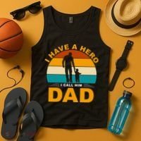 I Have A Hero I Call Him Dad Retro Sunset Tank Top thumb 4
