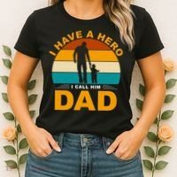 I Have A Hero I Call Him Dad Retro Sunset Women's T-Shirt thumb 2