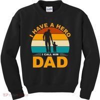 I Have A Hero I Call Him Dad Retro Sunset Kids Sweatshirt thumb 0
