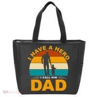 I Have A Hero I Call Him Dad Retro Sunset Tote Bag thumb 0