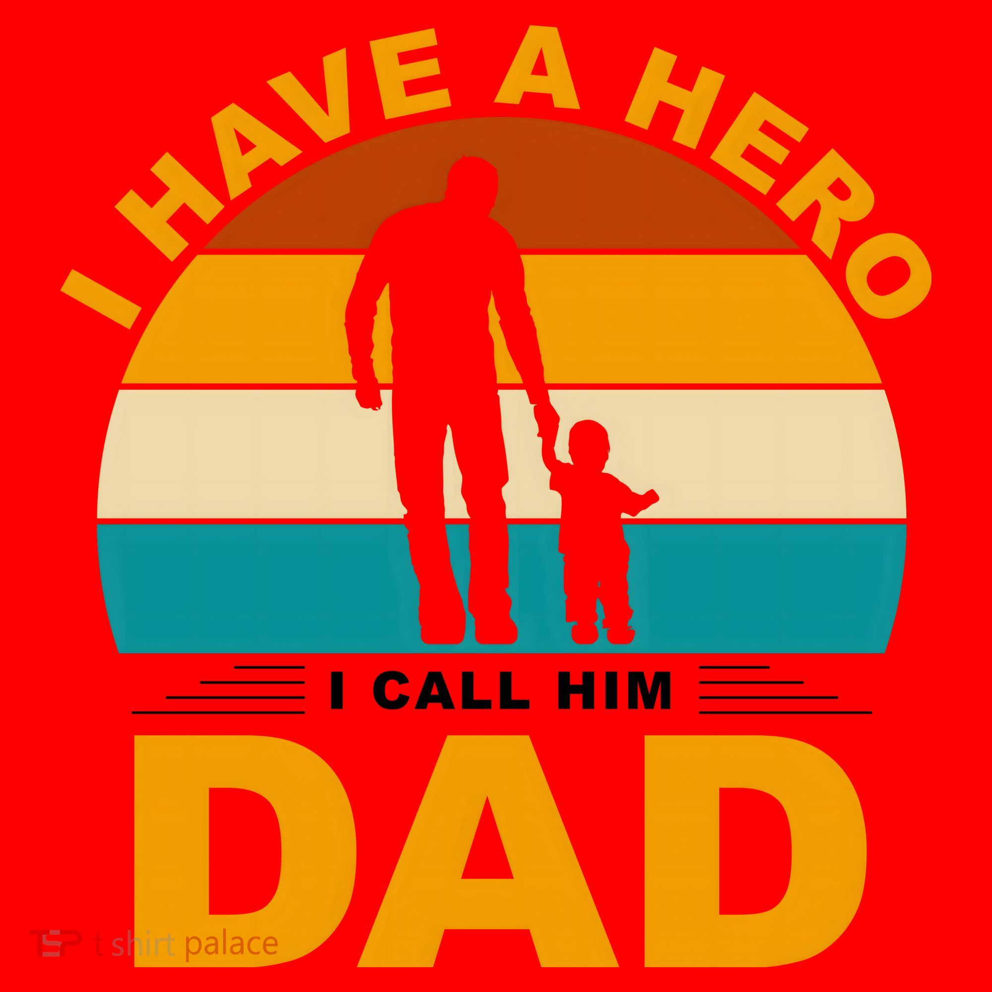 I Have A Hero I Call Him Dad Retro Sunset Santa Hat