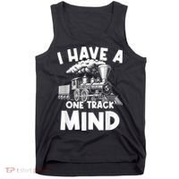 I Have A One Track Mind Trains Locomotive Engineer Tank Top thumb 0