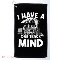 I Have A One Track Mind Trains Locomotive Engineer Golf Towel thumb 0