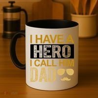 I Have A Hero I Call Him Dad Fathers Day Coffee Mug thumb 4