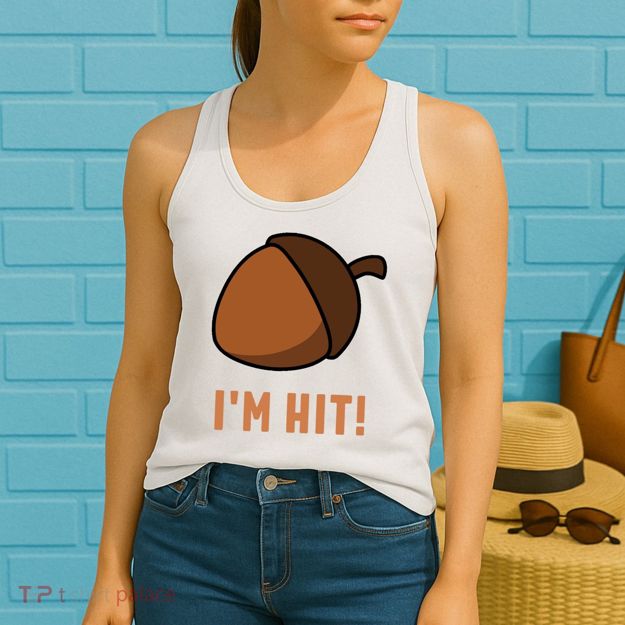 Im Hit Acorn Meme Funny Cop Parody 2024 Police Women's Tank Top