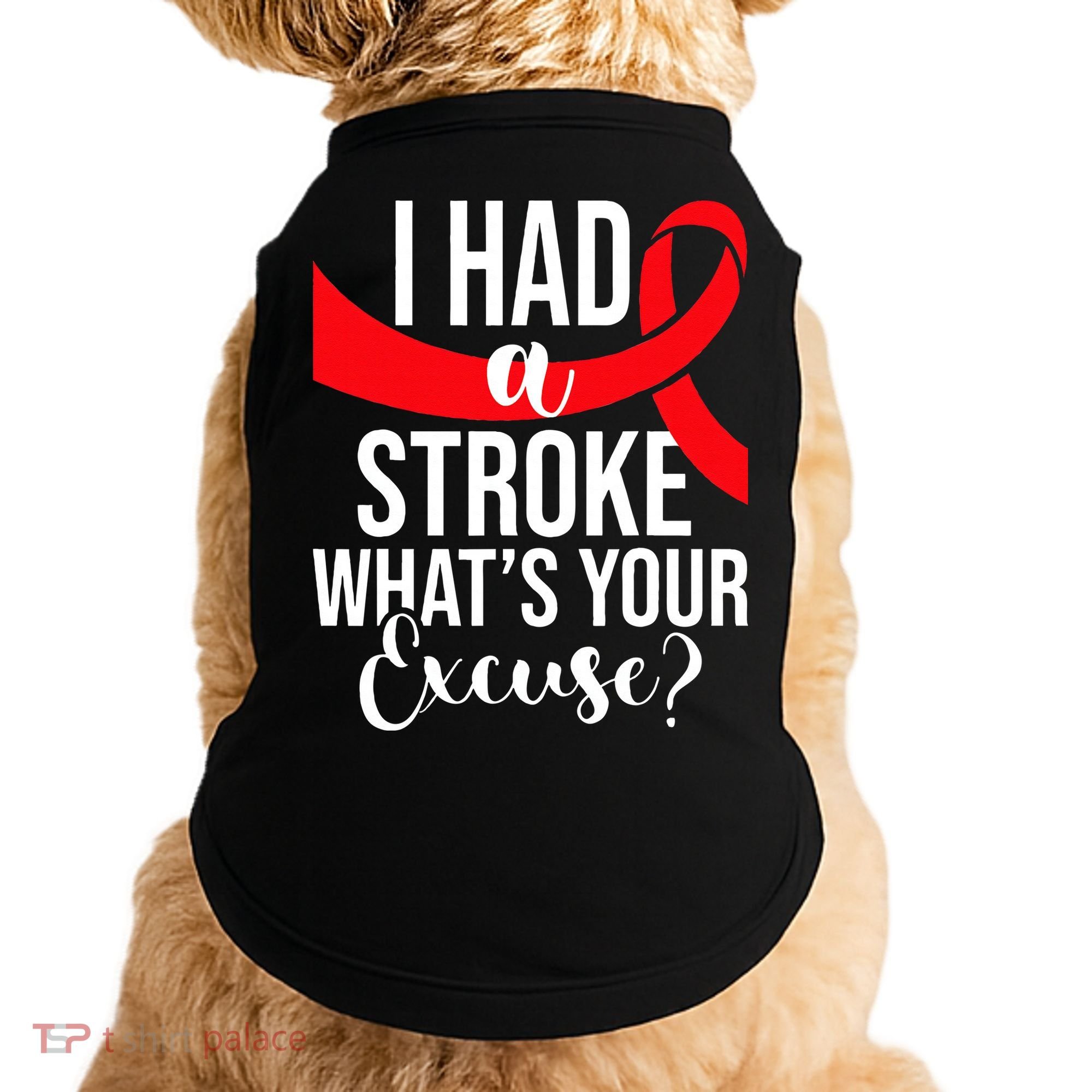 I Had A Stroke Stroke Survivor Red Awareness Ribbon Doggie Tank