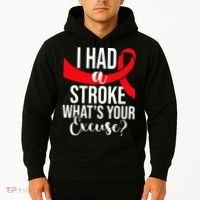 I Had A Stroke Stroke Survivor Red Awareness Ribbon Hoodie thumb 2