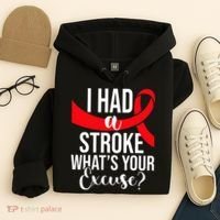 I Had A Stroke Stroke Survivor Red Awareness Ribbon Hoodie thumb 4