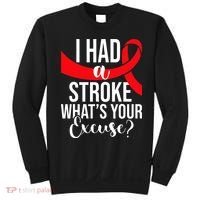 I Had A Stroke Stroke Survivor Red Awareness Ribbon Sweatshirt thumb 0