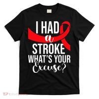 I Had A Stroke Stroke Survivor Red Awareness Ribbon T-Shirt thumb 0