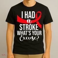 I Had A Stroke Stroke Survivor Red Awareness Ribbon T-Shirt thumb 3