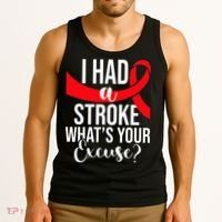 I Had A Stroke Stroke Survivor Red Awareness Ribbon Tank Top thumb 3