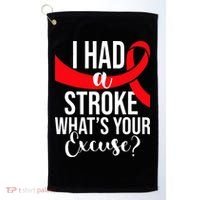 I Had A Stroke Stroke Survivor Red Awareness Ribbon Golf Towel thumb 0