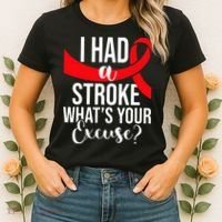 I Had A Stroke Stroke Survivor Red Awareness Ribbon Women's T-Shirt thumb 2