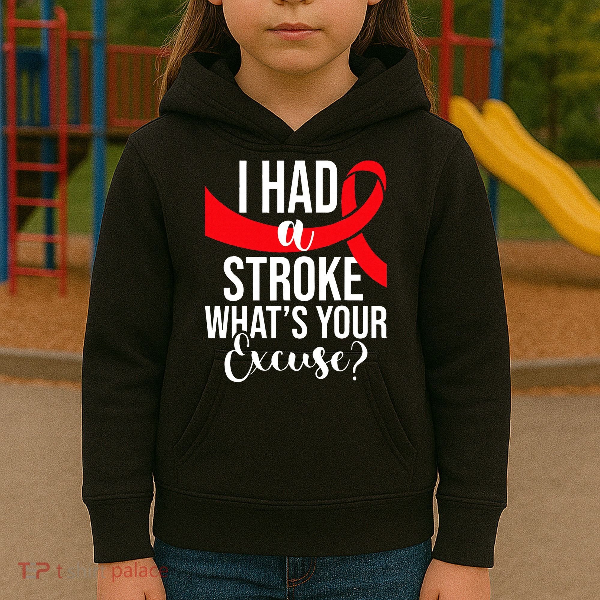 I Had A Stroke Stroke Survivor Red Awareness Ribbon Kids Hoodie
