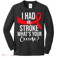 I Had A Stroke Stroke Survivor Red Awareness Ribbon Kids Long Sleeve Shirt thumb 0