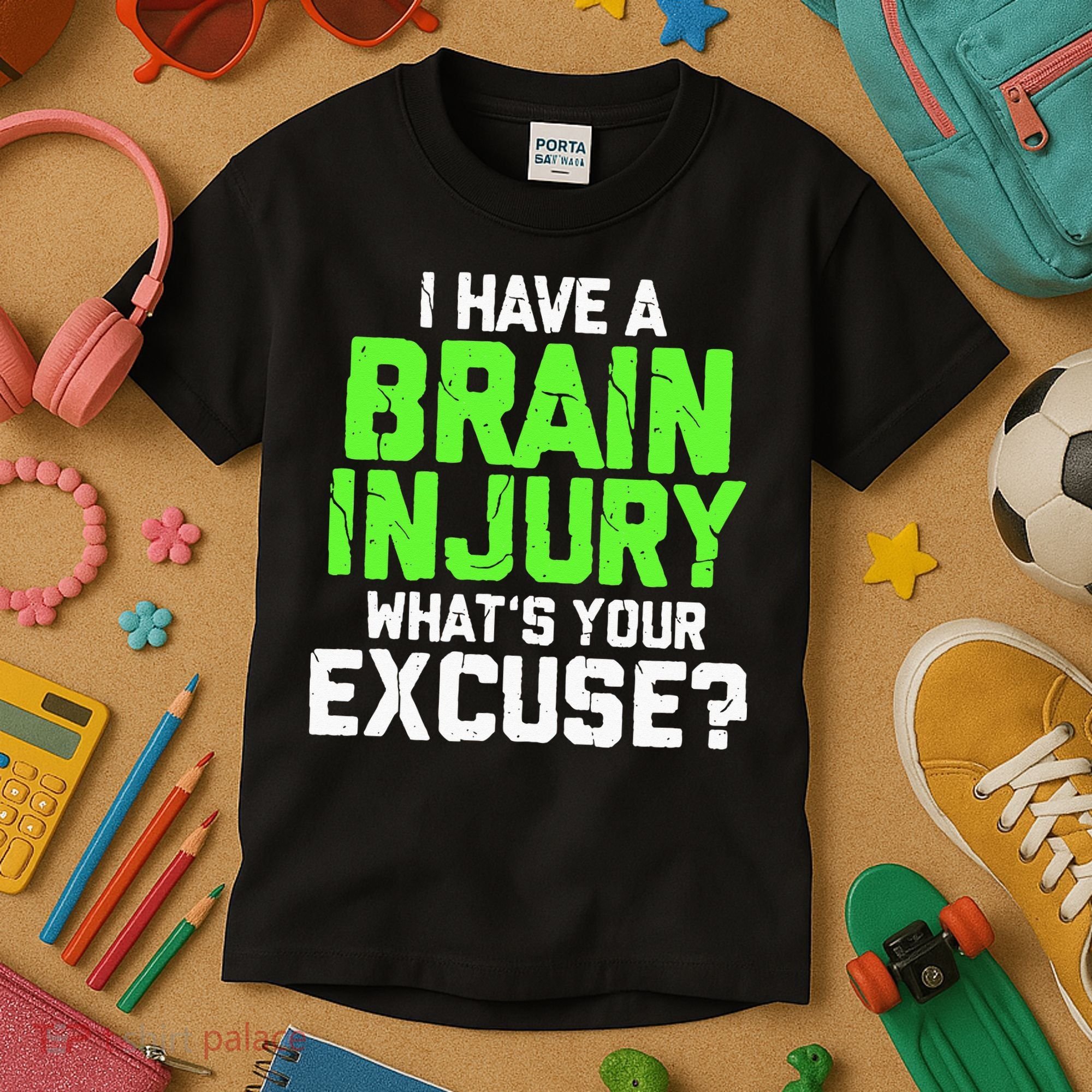 I Have A Brain Injury Whats Your Excuse TBI Patient Warrior Kids T-Shirt