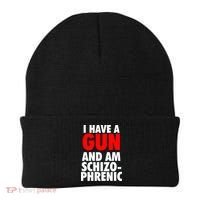 I Have A Gun And Am Schizophrenic Beanie thumb 0