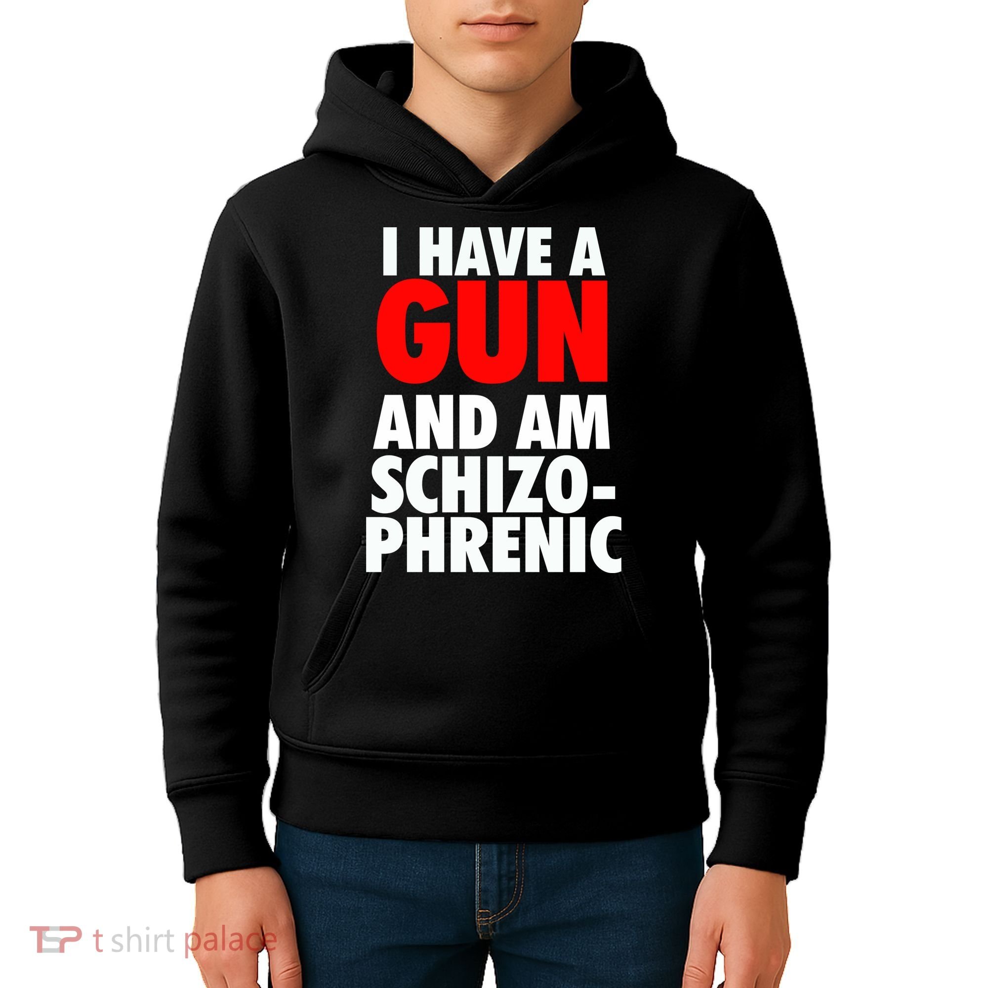 I Have A Gun And Am Schizophrenic Kids Hoodie