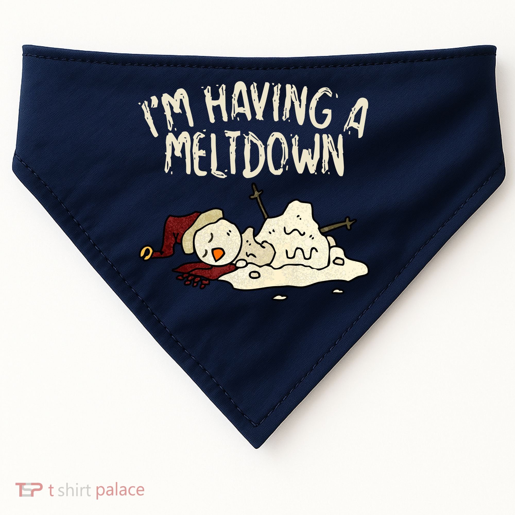 I'm Having A Meltdown Funny Snowman USA-Made Doggie Bandana
