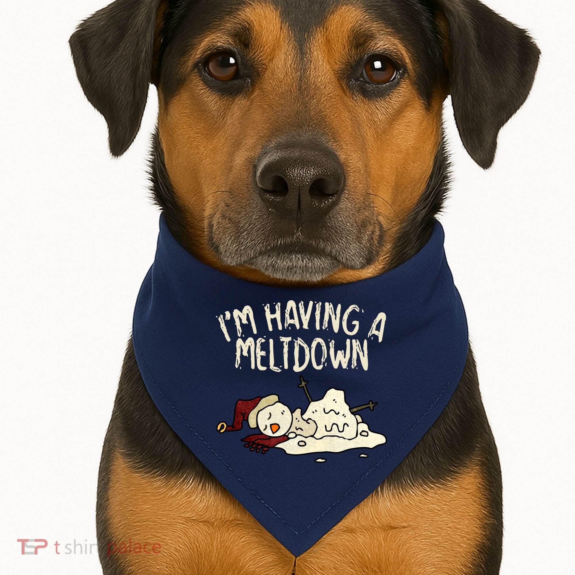 I'm Having A Meltdown Funny Snowman USA-Made Doggie Bandana