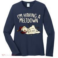 I'm Having A Meltdown Funny Snowman Women's Long Sleeve Shirt thumb 0