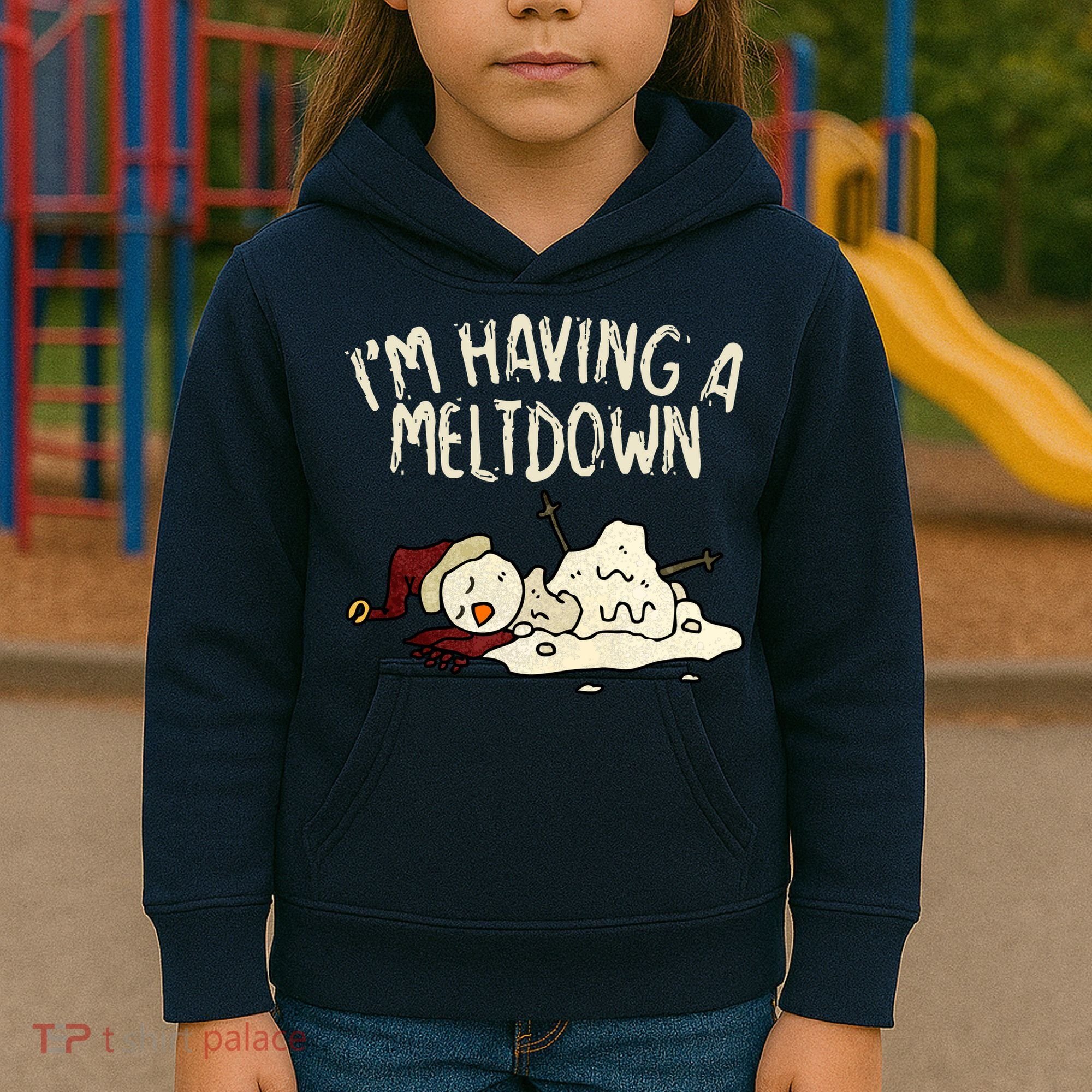 I'm Having A Meltdown Funny Snowman Kids Hoodie