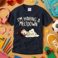 I'm Having A Meltdown Funny Snowman Kids T-Shirt thumb 3