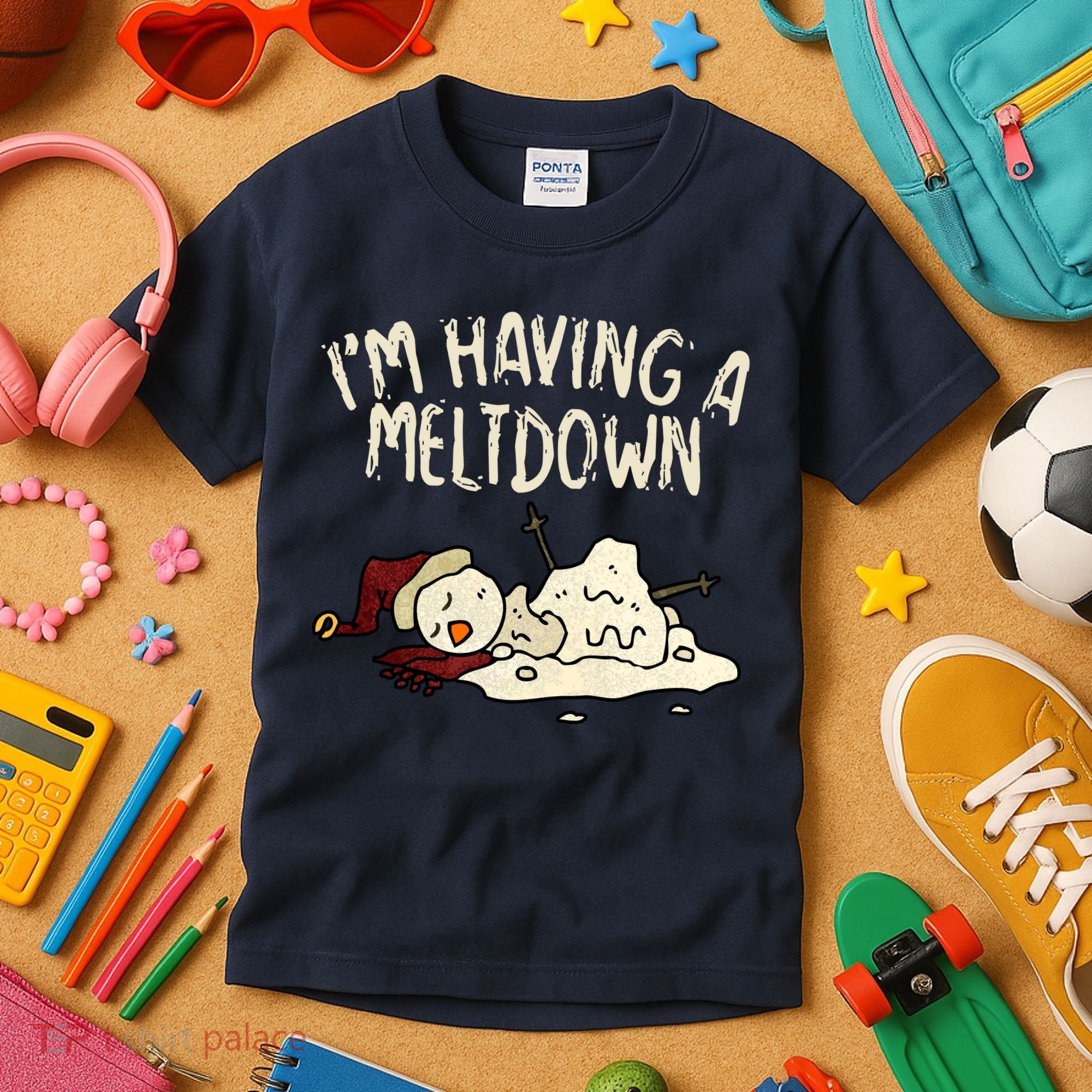 I'm Having A Meltdown Funny Snowman Kids T-Shirt