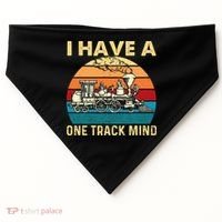 I Have A One Track Mind Trainspotter Model Train Railroad USA-Made Doggie Bandana thumb 0