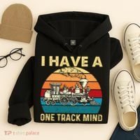 I Have A One Track Mind Trainspotter Model Train Railroad Hoodie thumb 4