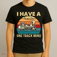 I Have A One Track Mind Trainspotter Model Train Railroad T-Shirt thumb 3