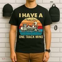 I Have A One Track Mind Trainspotter Model Train Railroad T-Shirt thumb 6