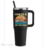 I Have A One Track Mind Trainspotter Model Train Railroad 40oz Vacuum Insulated Stainless Steel Travel Tumbler thumb 0