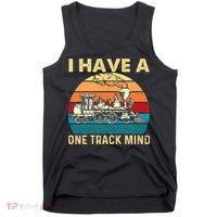 I Have A One Track Mind Trainspotter Model Train Railroad Tank Top thumb 0