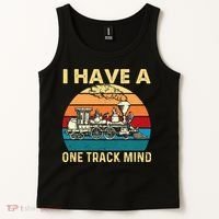 I Have A One Track Mind Trainspotter Model Train Railroad Tank Top thumb 2